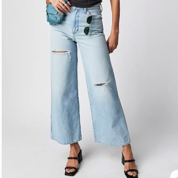 NWT Wrangler x Free People Worldwide  661 High Rise Wide Leg Jeans - Picture 1 of 12